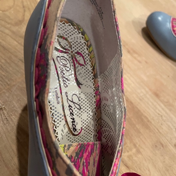 Poetic Justice London Blue Pink Floral Leather heels feminine cottagecore 8.5M - Picture 7 of 16